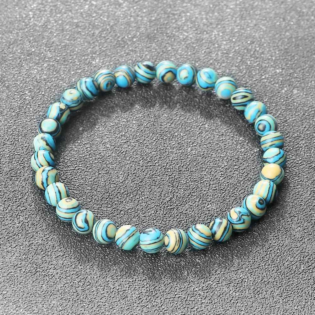 Lucy - Blaues Malachit-Natursteinarmband