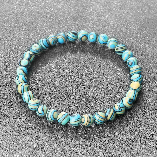 Lucy - Blaues Malachit-Natursteinarmband